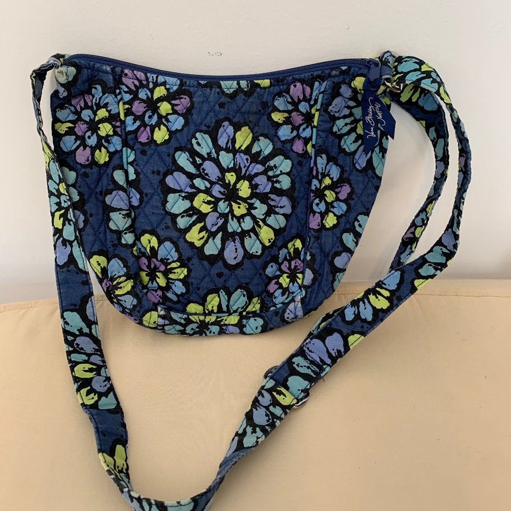 VERA BRADLEY BLUE FLORAL SHOULDER CROSS BODY BAG